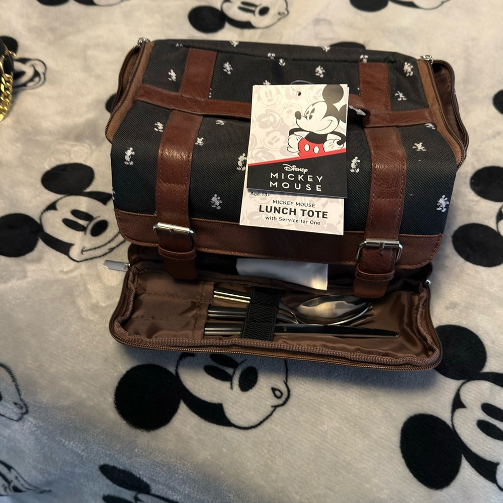 Disney Mickey Mouse Black and Brown Lunch Bag